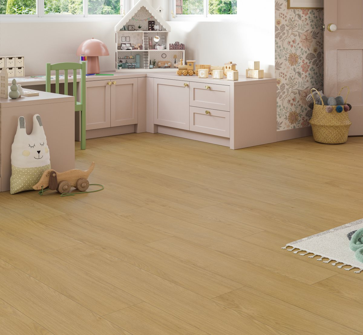 Ламинат Parador Classic 1050V Дуб Монблан натуральный Mont Blanc natural 1748724 1285×194×8 фото в интерьере